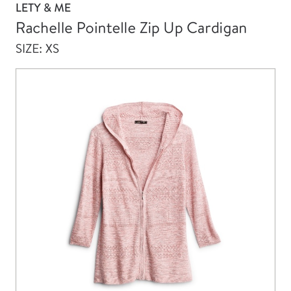 Lety & Me - Rachelle Pointelle Zip Up Cardigan